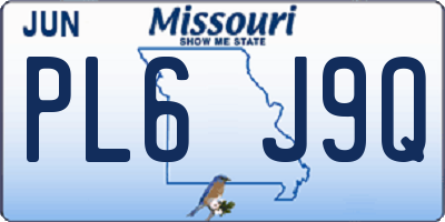 MO license plate PL6J9Q