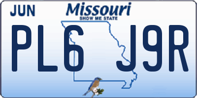 MO license plate PL6J9R