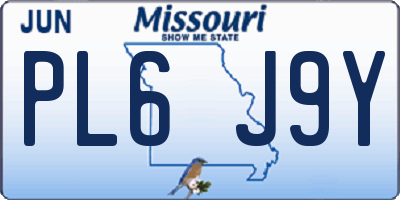 MO license plate PL6J9Y