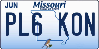 MO license plate PL6K0N