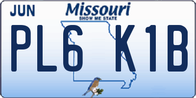 MO license plate PL6K1B