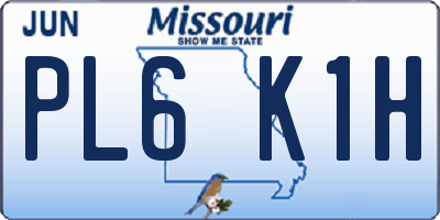 MO license plate PL6K1H