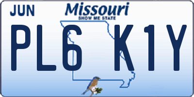 MO license plate PL6K1Y