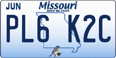 MO license plate PL6K2C