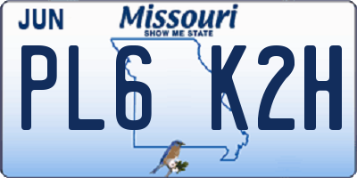 MO license plate PL6K2H