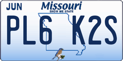 MO license plate PL6K2S