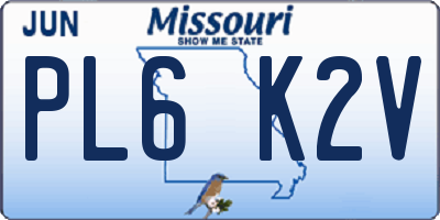 MO license plate PL6K2V