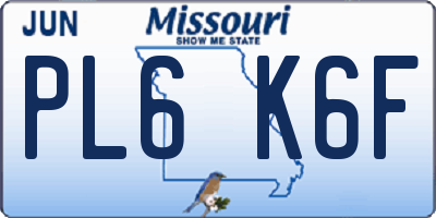 MO license plate PL6K6F