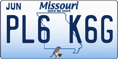 MO license plate PL6K6G