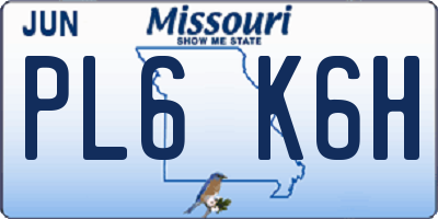 MO license plate PL6K6H