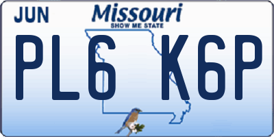 MO license plate PL6K6P