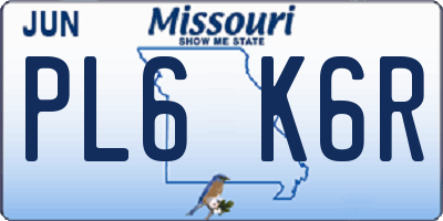 MO license plate PL6K6R
