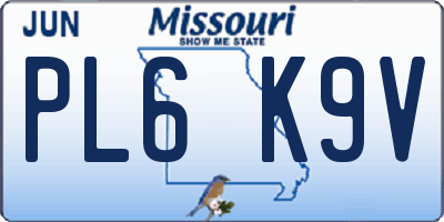 MO license plate PL6K9V