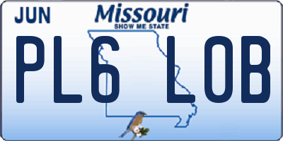 MO license plate PL6L0B