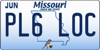 MO license plate PL6L0C