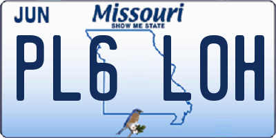 MO license plate PL6L0H