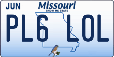 MO license plate PL6L0L