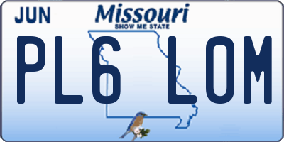 MO license plate PL6L0M