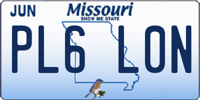 MO license plate PL6L0N