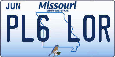MO license plate PL6L0R