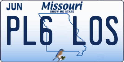 MO license plate PL6L0S