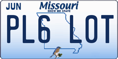 MO license plate PL6L0T