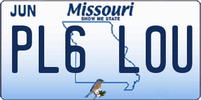 MO license plate PL6L0U