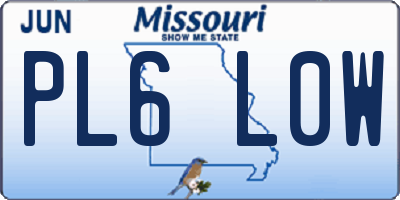 MO license plate PL6L0W