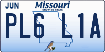 MO license plate PL6L1A