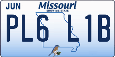 MO license plate PL6L1B