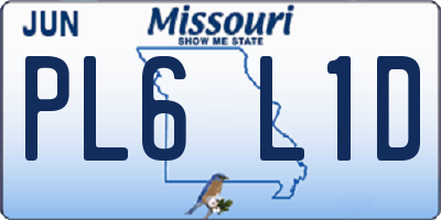 MO license plate PL6L1D
