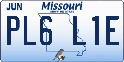 MO license plate PL6L1E