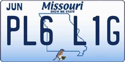 MO license plate PL6L1G