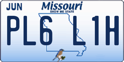 MO license plate PL6L1H