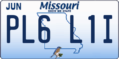MO license plate PL6L1I