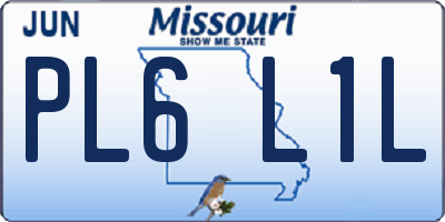 MO license plate PL6L1L
