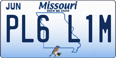 MO license plate PL6L1M