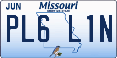 MO license plate PL6L1N