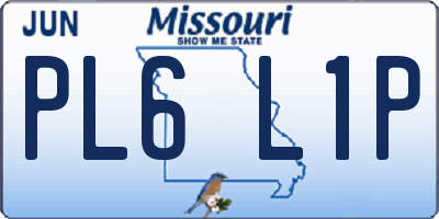 MO license plate PL6L1P