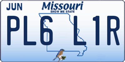 MO license plate PL6L1R