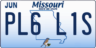 MO license plate PL6L1S