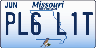 MO license plate PL6L1T