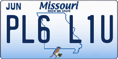 MO license plate PL6L1U