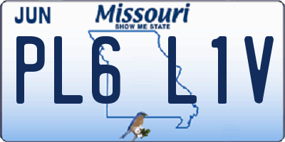 MO license plate PL6L1V