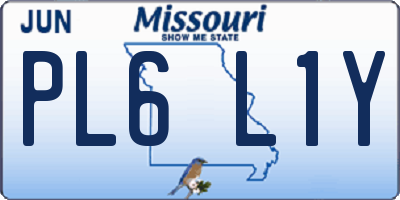 MO license plate PL6L1Y