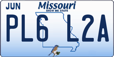 MO license plate PL6L2A