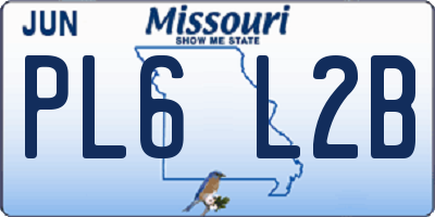 MO license plate PL6L2B