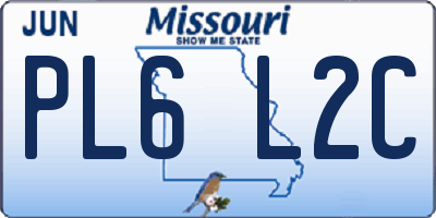 MO license plate PL6L2C