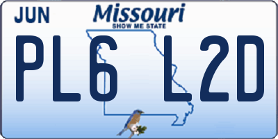 MO license plate PL6L2D