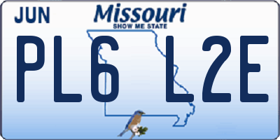 MO license plate PL6L2E